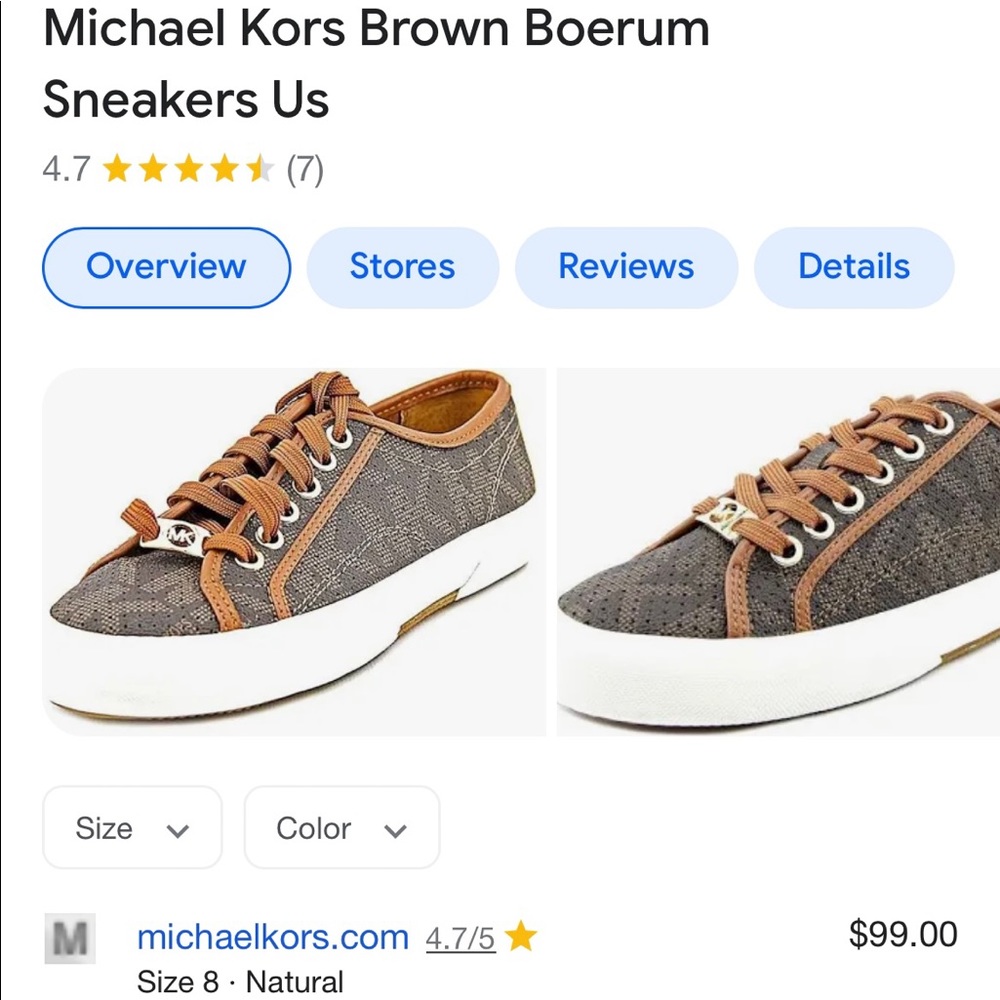 Womens Michael Kors Shoes Michael Kors Brown Boerum fashion Sneakers - Picture 7 of 7